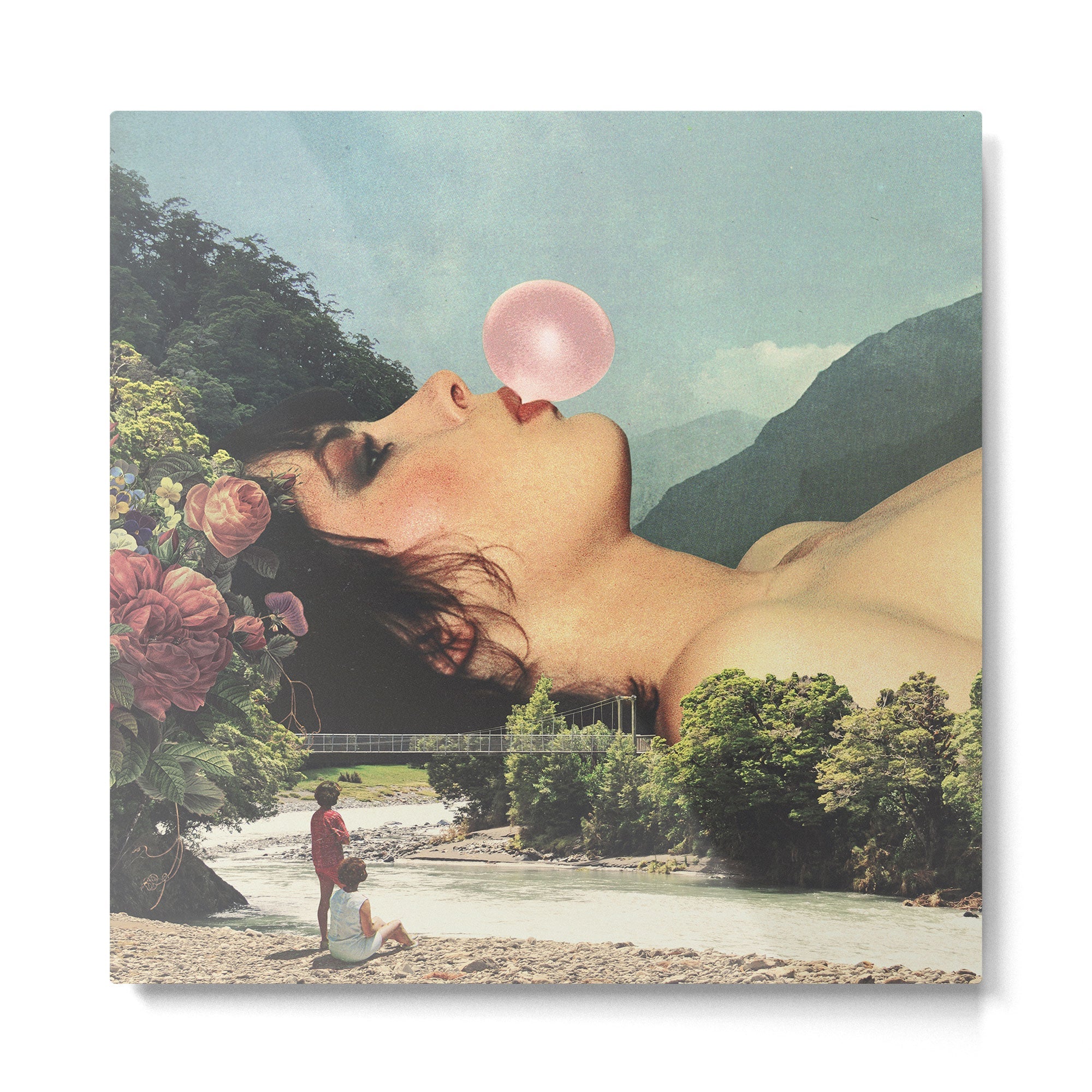 Bubble gum girl Metal Print | TeksDecor