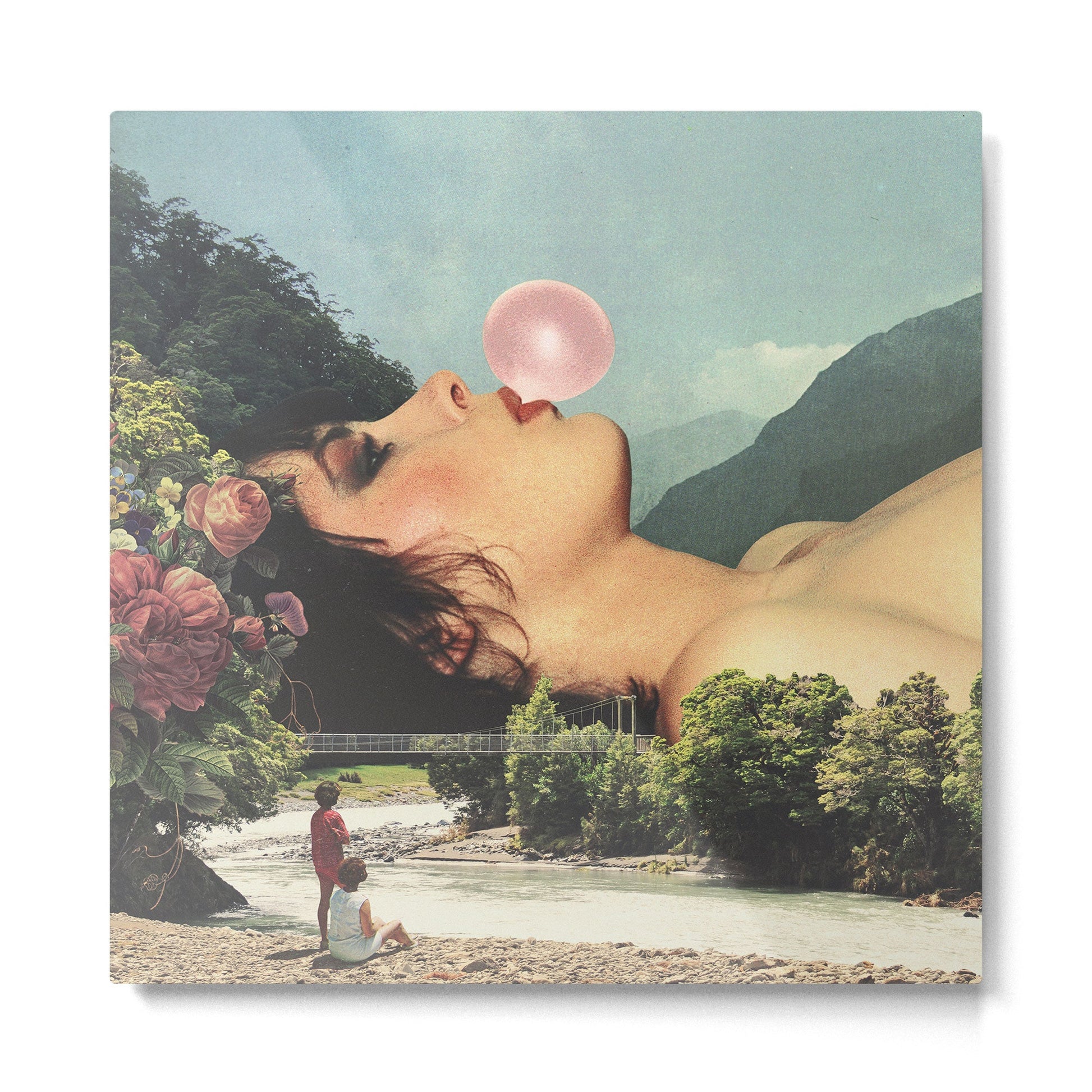 Bubble gum girl Metal Print | TeksDecor