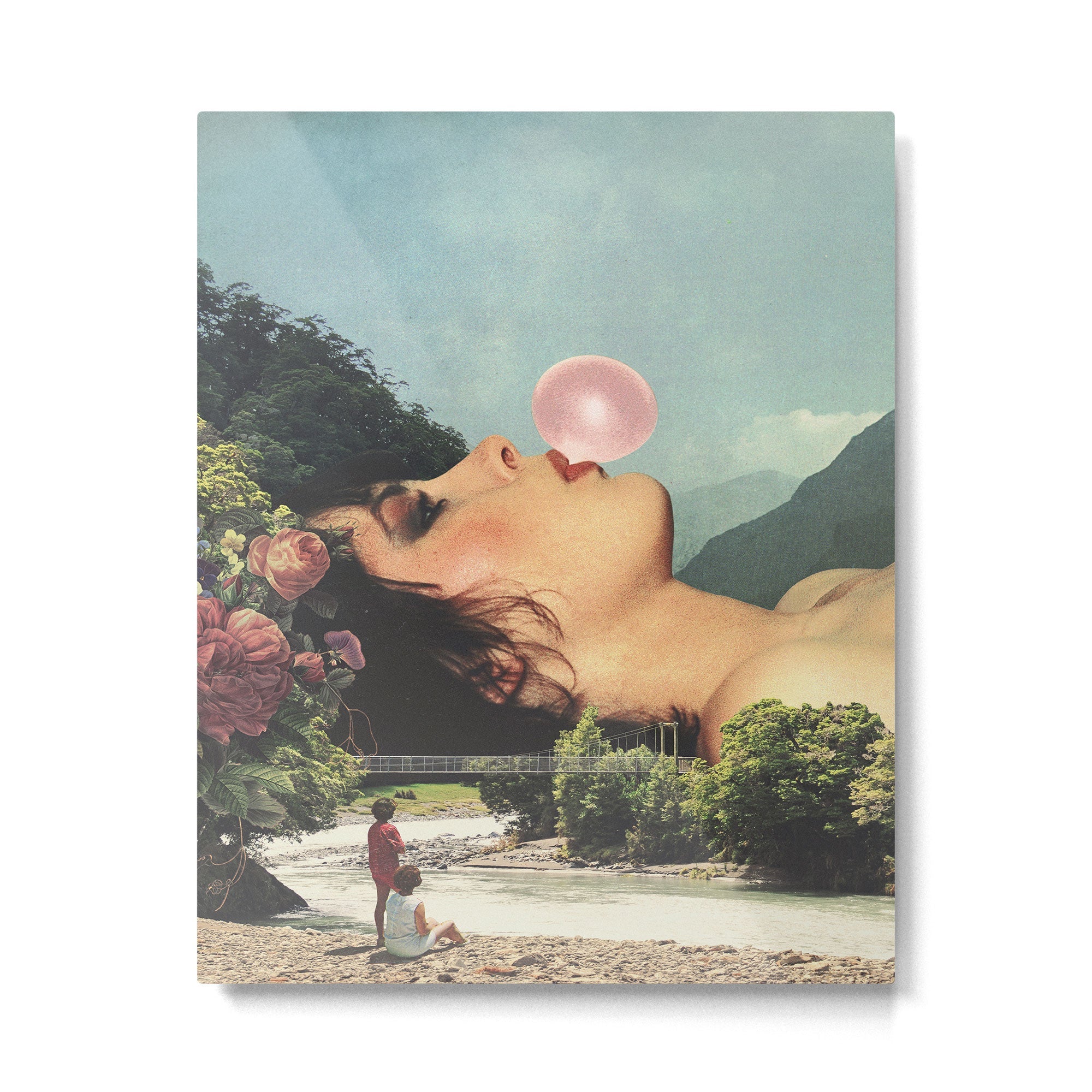 Bubble gum girl Metal Print | TeksDecor