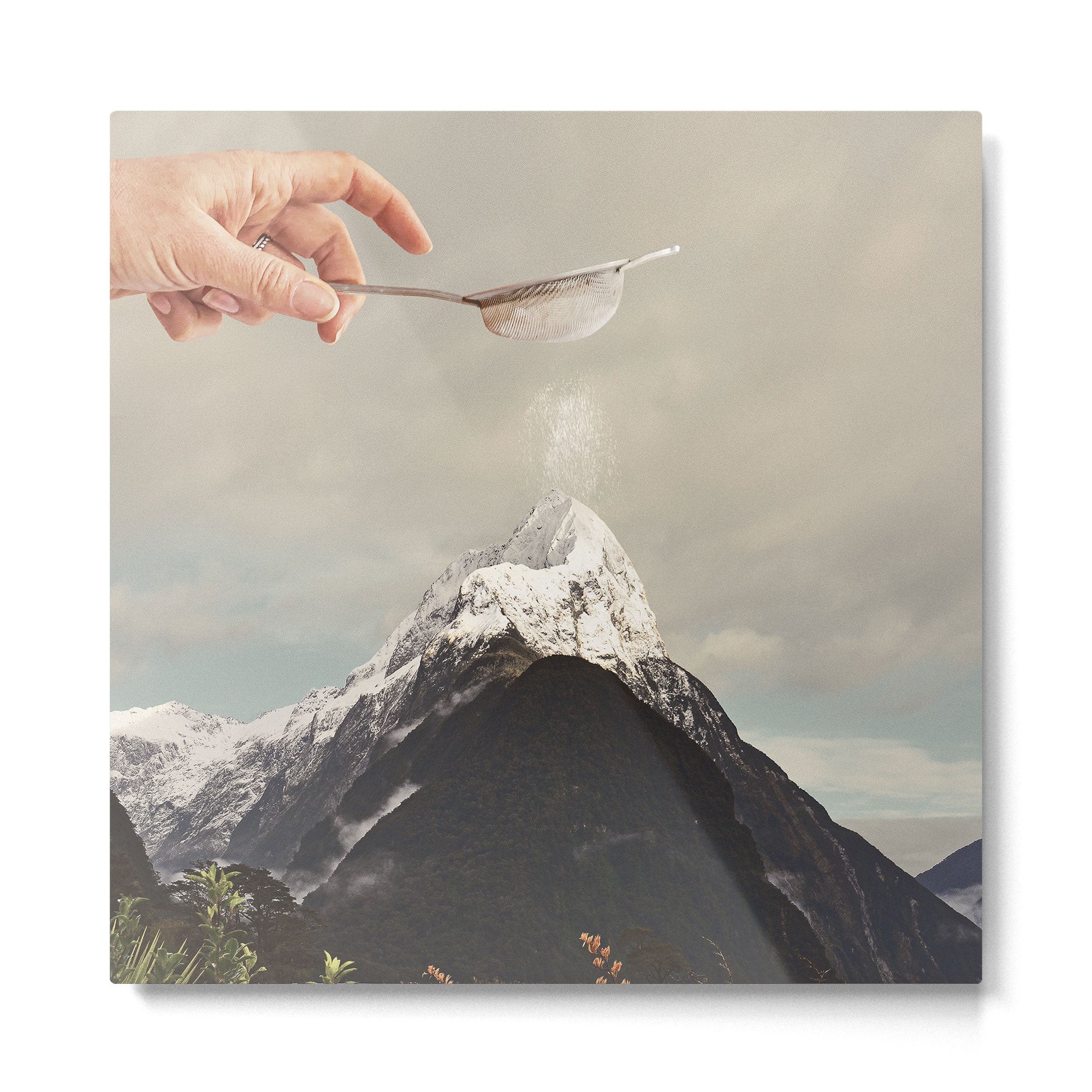 Sifted Summit - MP Snow Sugar on Mountain Peak Metal Print | TeksDecor