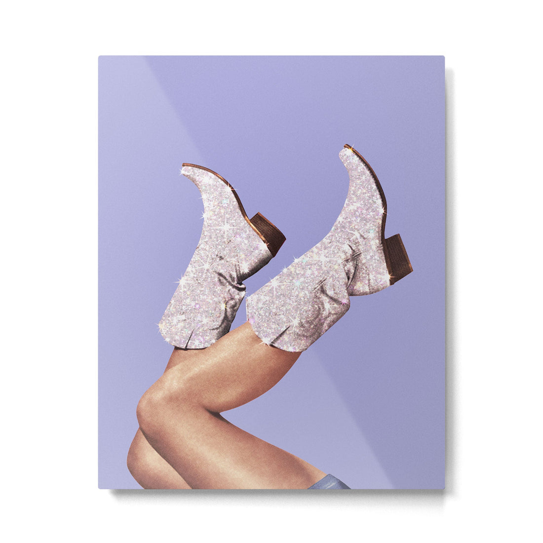 These Boots - Glitter Very Peri Periwinkle Metal Print | TeksDecor