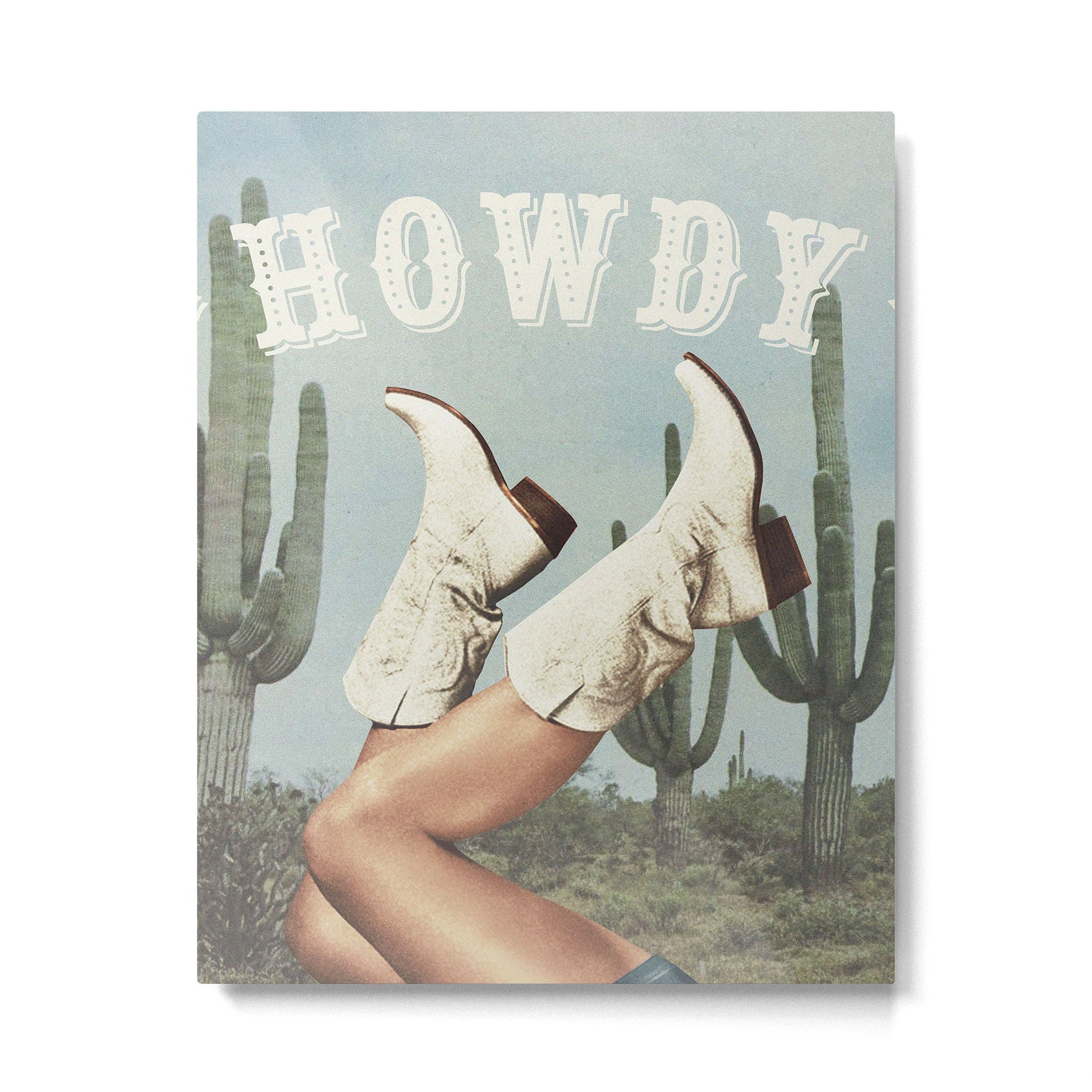These Boots - Howdy Cactus Metal Print | TeksDecor