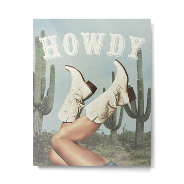 These Boots - Howdy Cactus Metal Print | TeksDecor