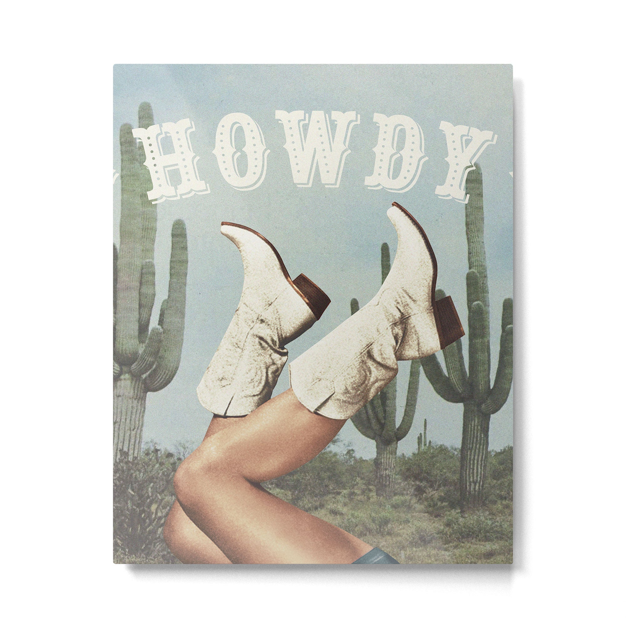 These Boots - Howdy Cactus Metal Print | TeksDecor