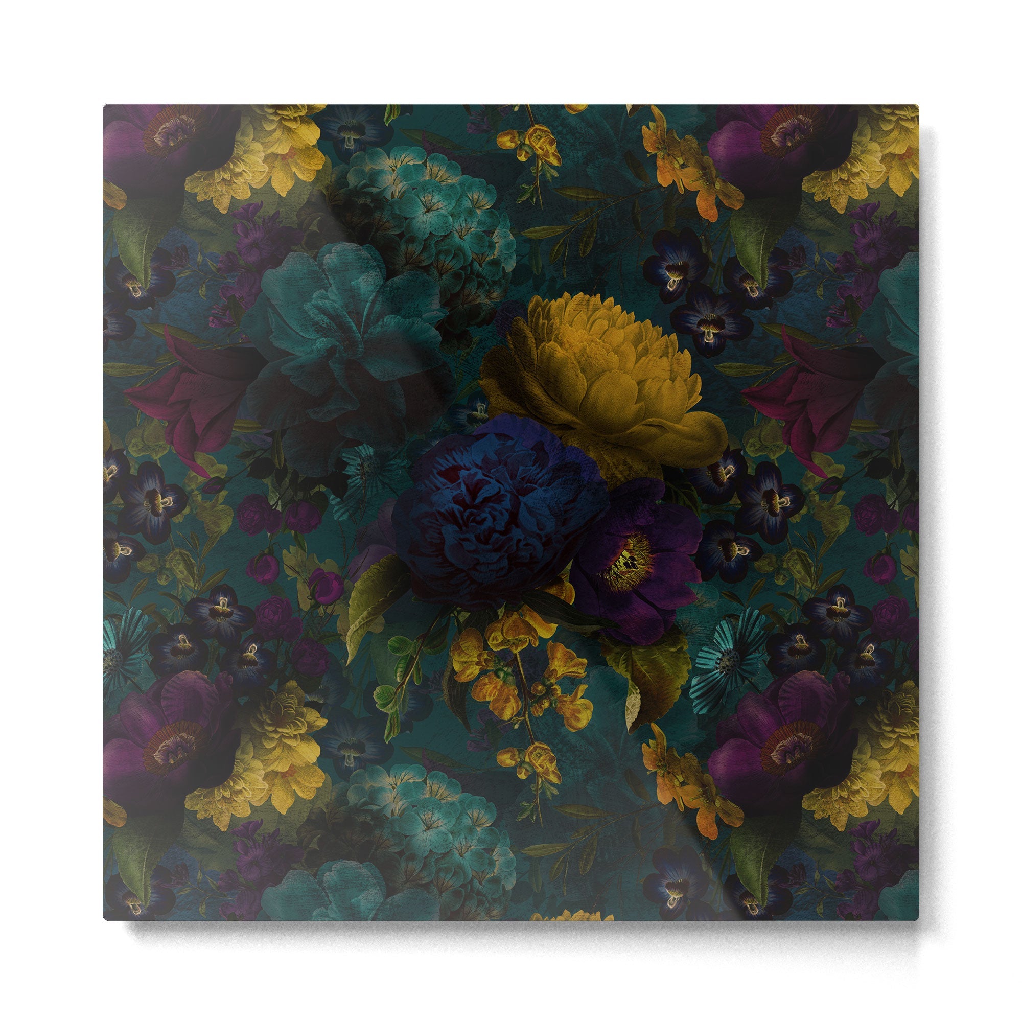 Before Midnight Blue Hour Vintage Flowers Garden Metal Print | TeksDecor