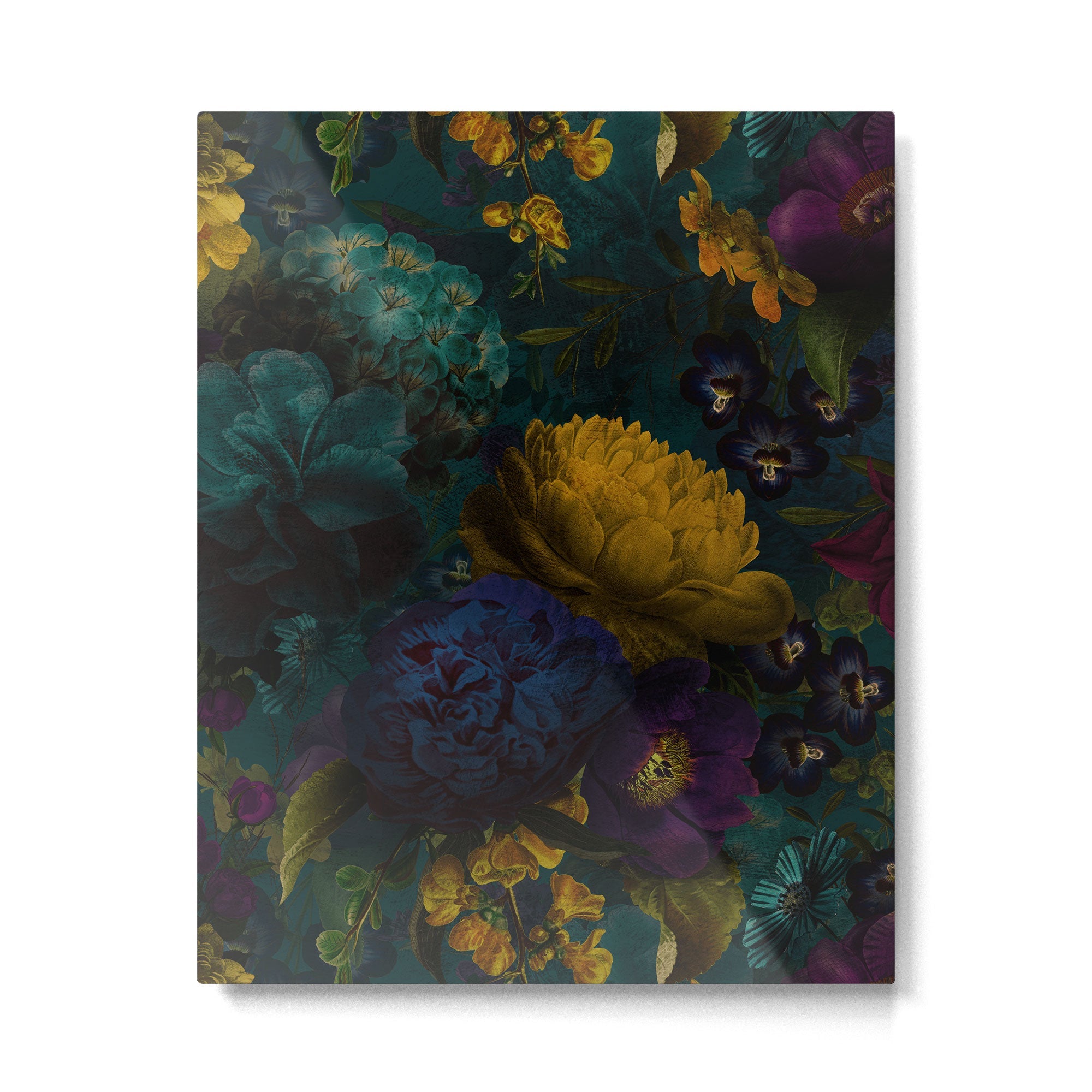 Before Midnight Blue Hour Vintage Flowers Garden Metal Print | TeksDecor