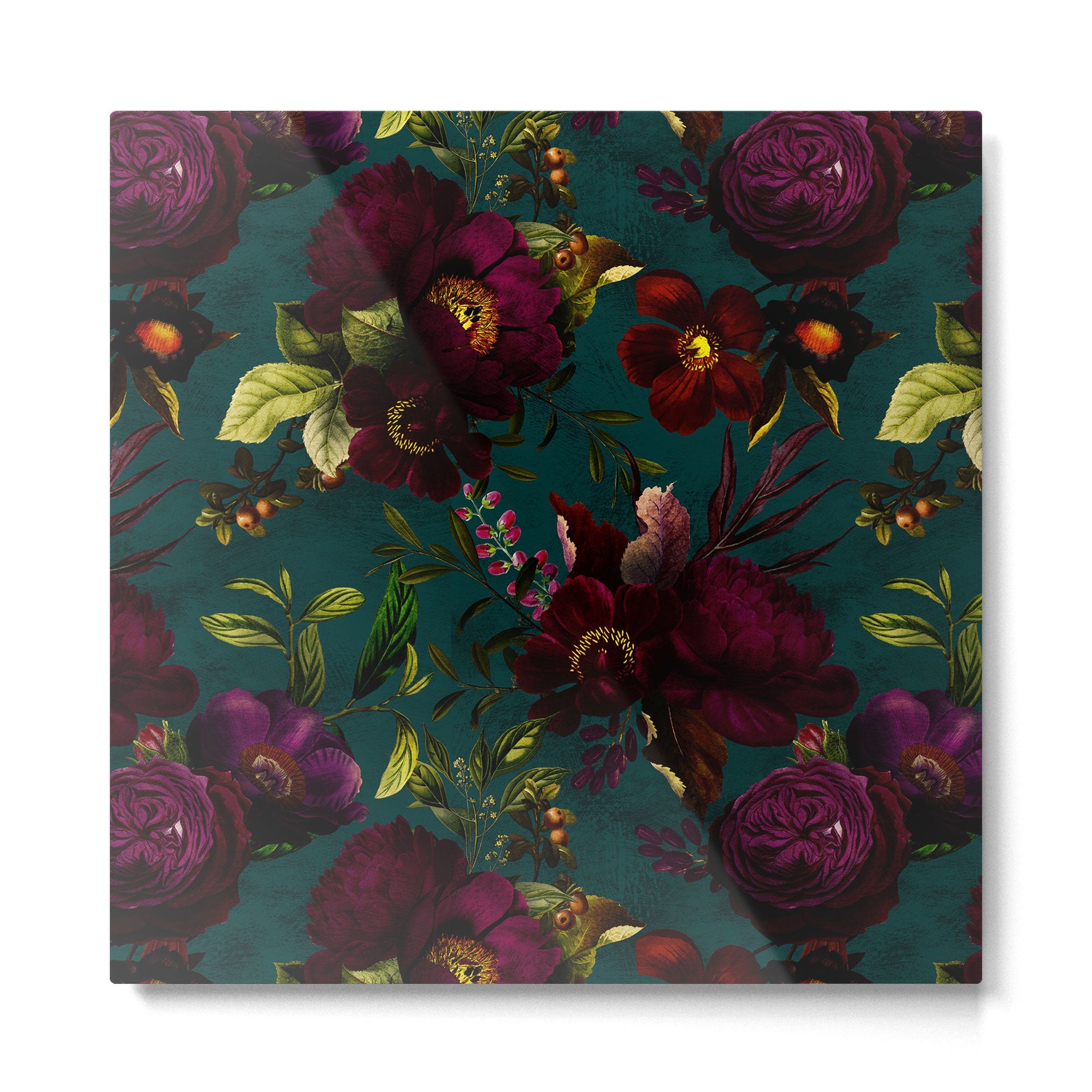 Before Midnight Vintage Flowers Garden Metal Print | TeksDecor