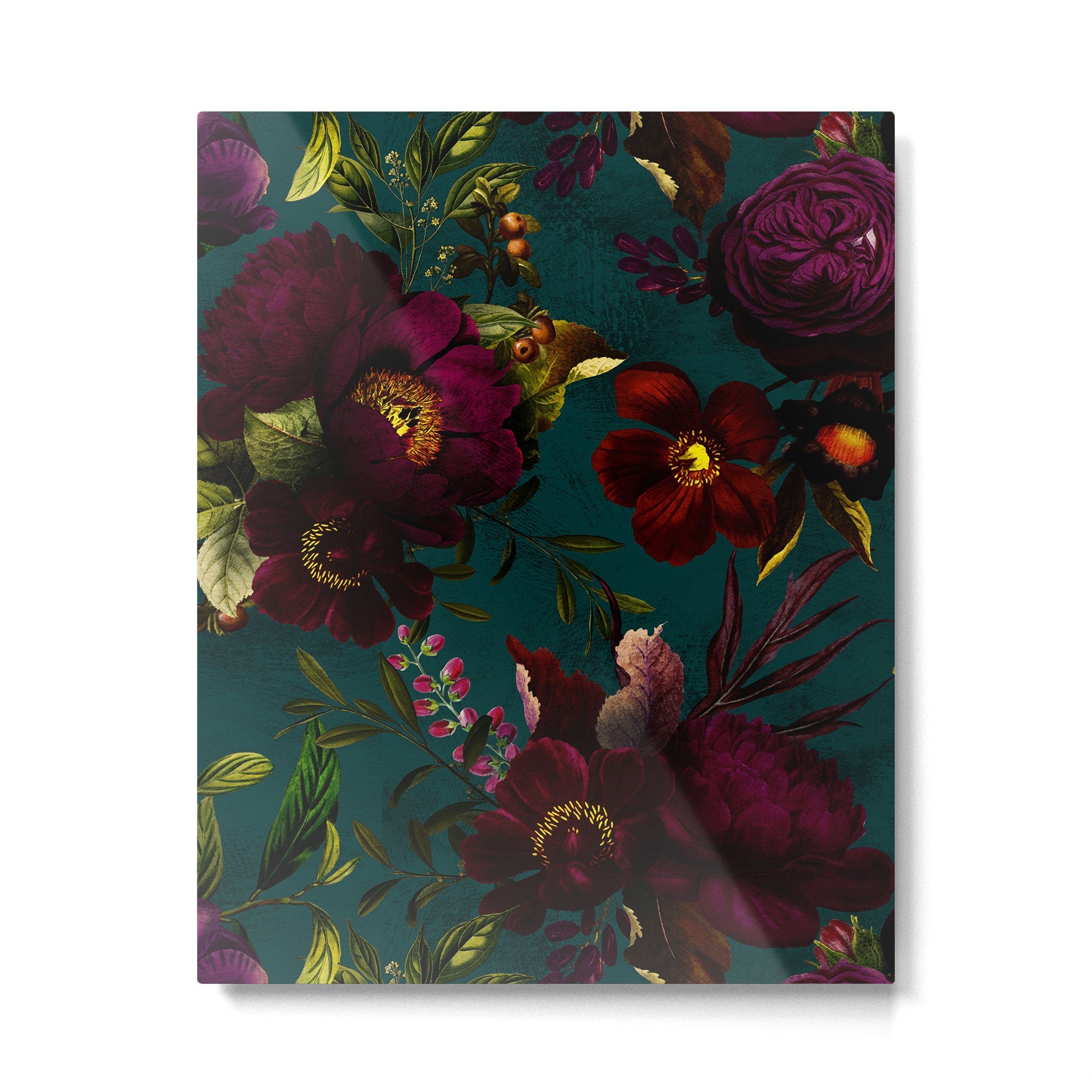 Before Midnight Vintage Flowers Garden Metal Print | TeksDecor