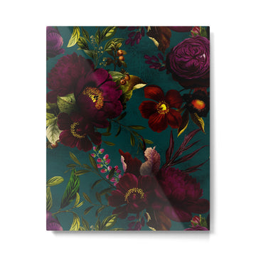Before Midnight Vintage Flowers Garden Metal Print | TeksDecor