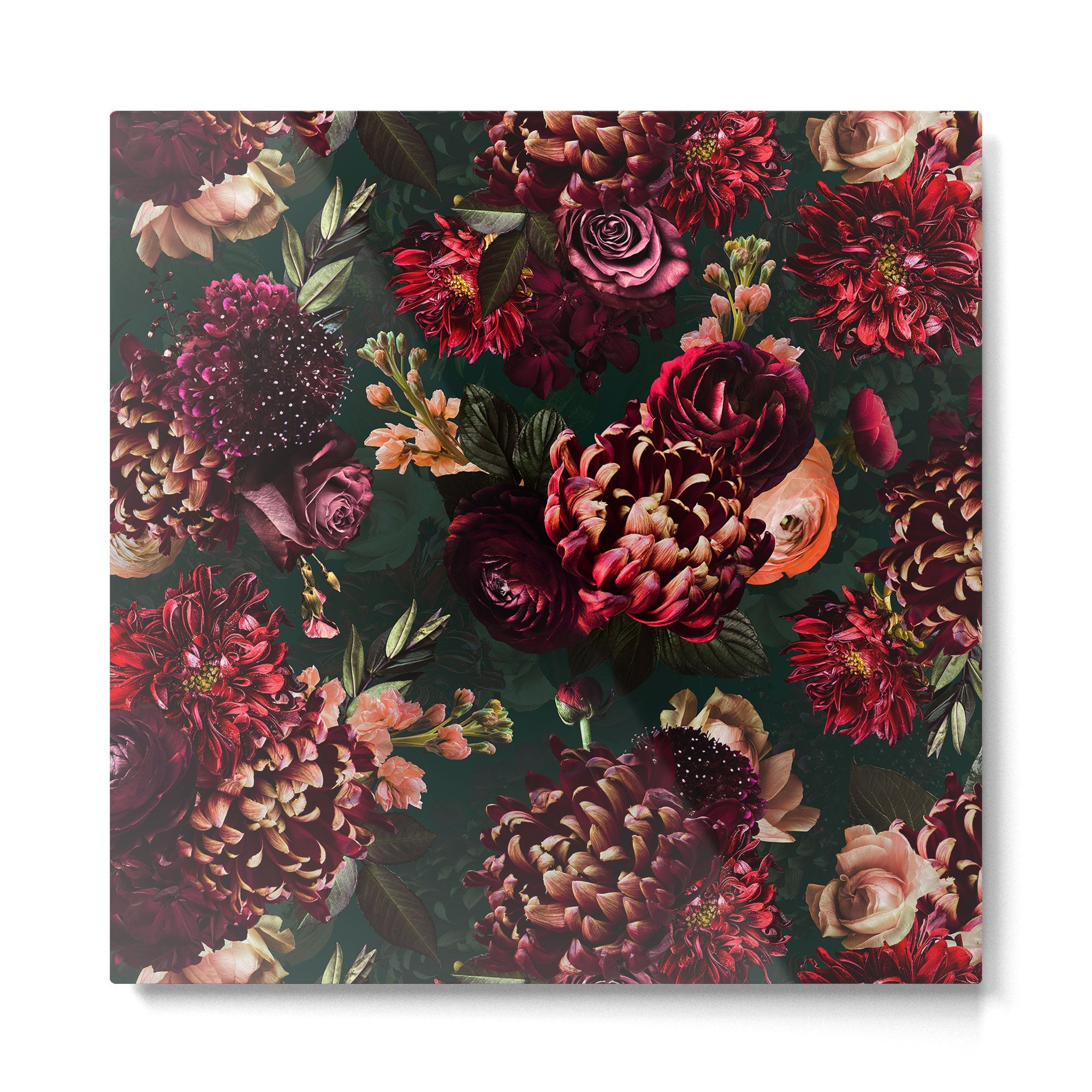 Vintage & Shabby Chic  - Fall Lush Botanical Midnight Garden Metal Print | TeksDecor