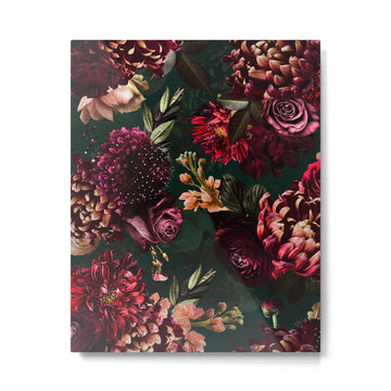Vintage & Shabby Chic  - Fall Lush Botanical Midnight Garden Metal Print | TeksDecor