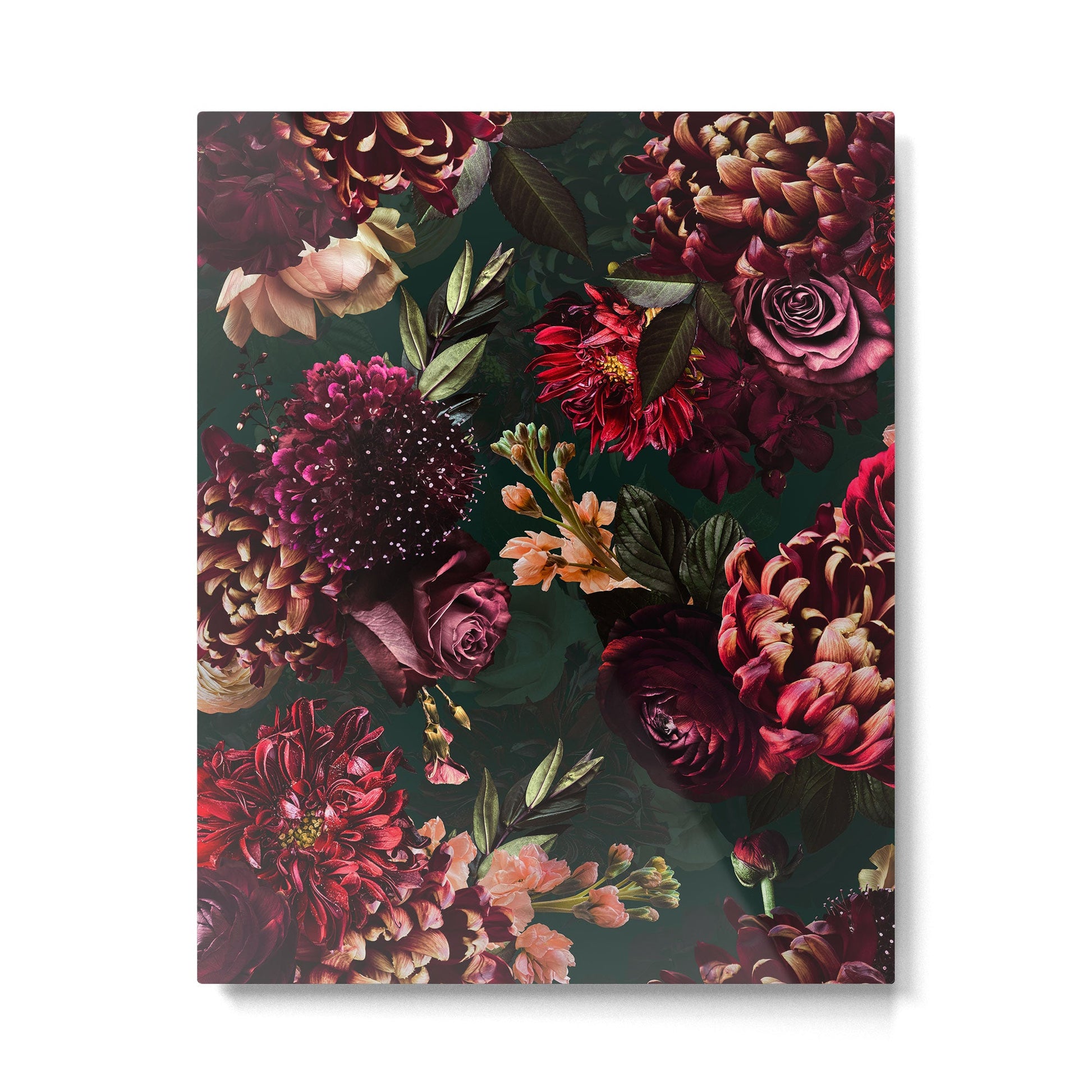 Vintage & Shabby Chic  - Fall Lush Botanical Midnight Garden Metal Print | TeksDecor