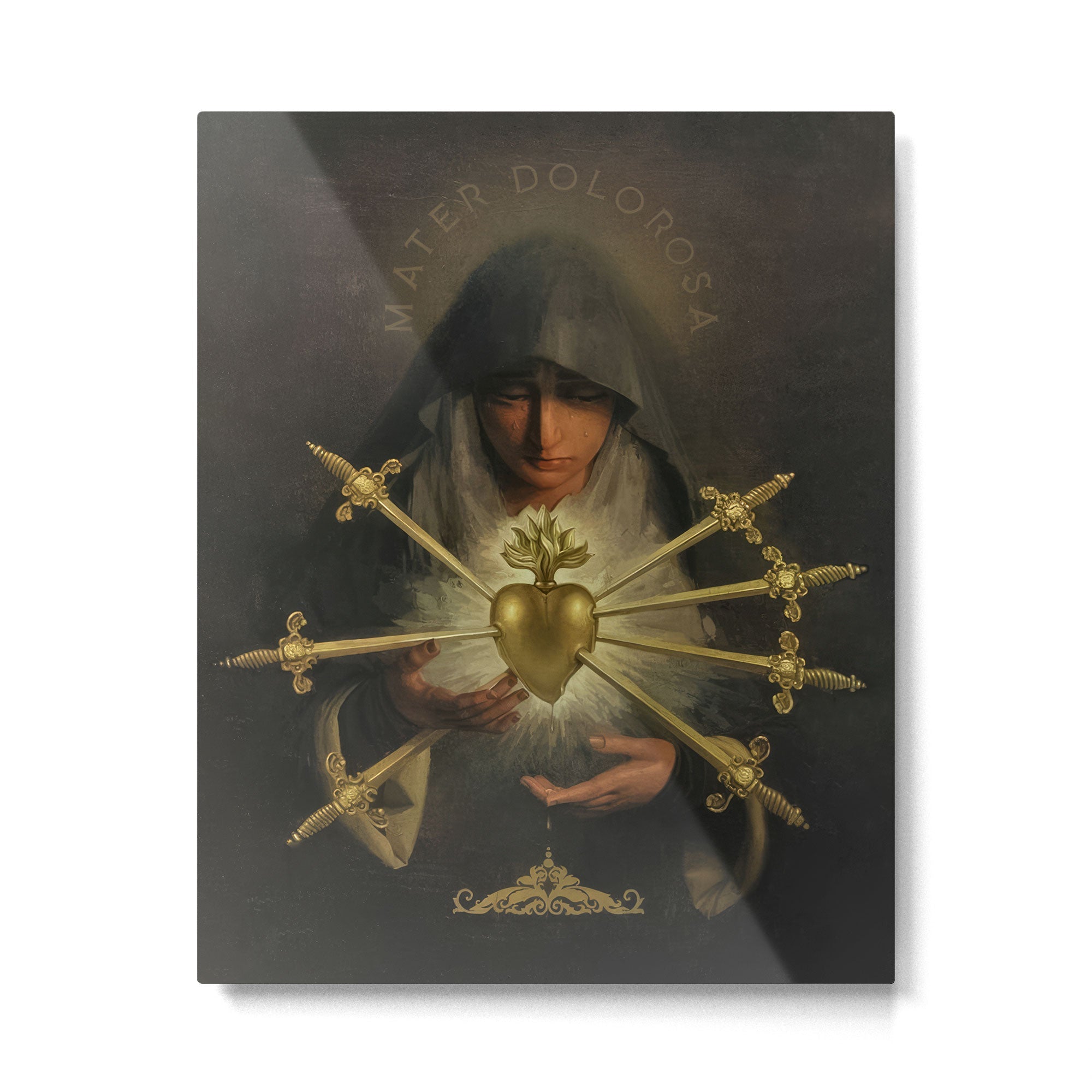 Our Lady of Sorrows Mater Dolorosa Mary Painting Metal Print | TeksDecor