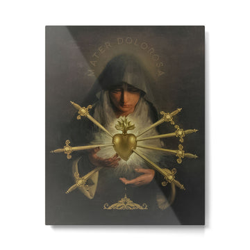 Our Lady of Sorrows Mater Dolorosa Mary Painting Metal Print | TeksDecor
