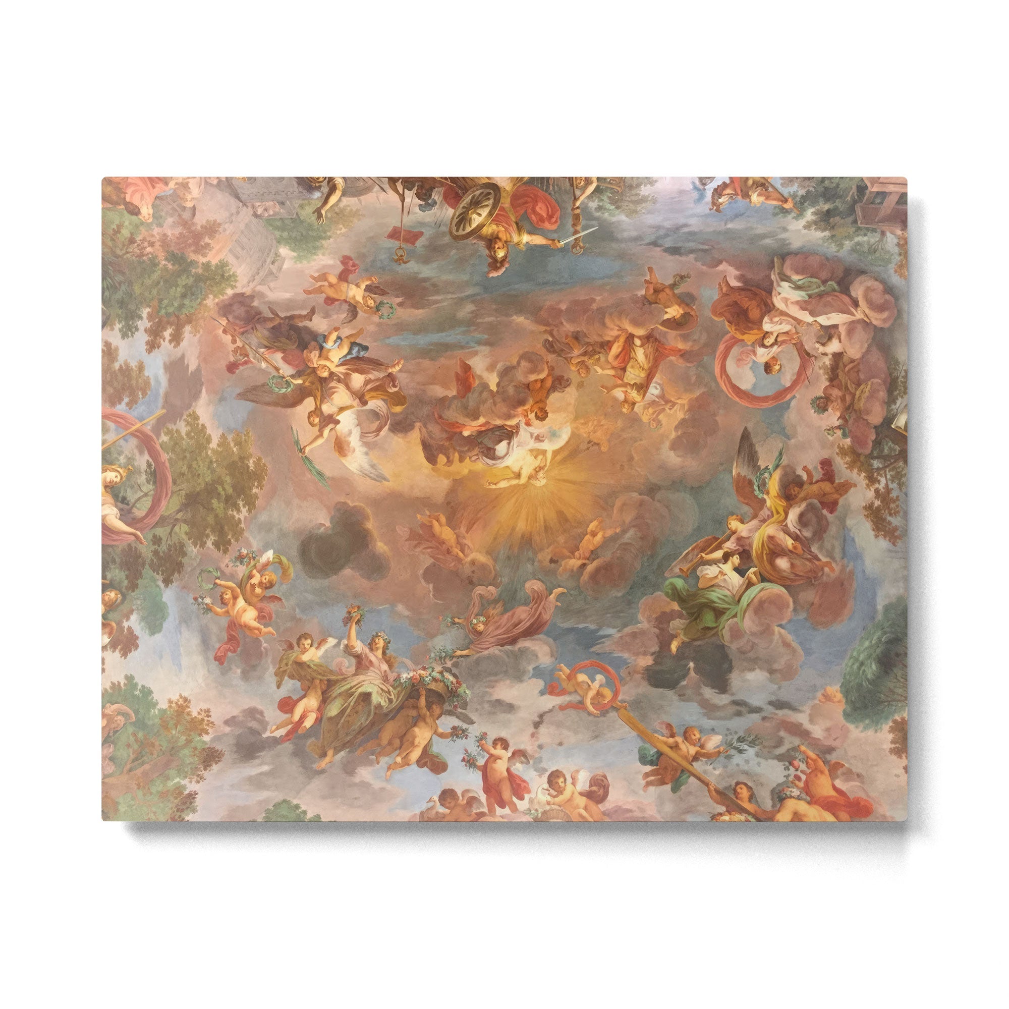 Renaissance Painting Cherubs Rome Fresco Ceiling Metal Print | TeksDecor