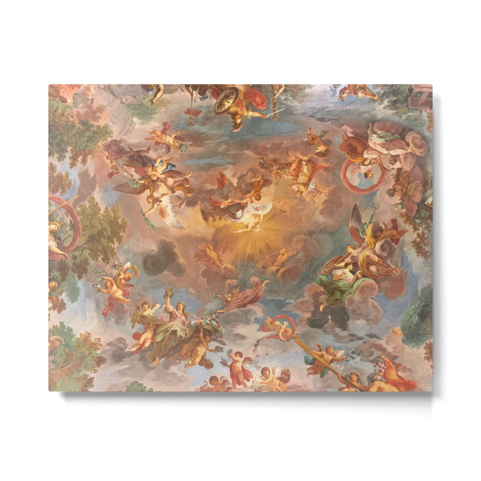 Renaissance Painting Cherubs Rome Fresco Ceiling Metal Print | TeksDecor