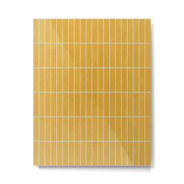 Rectangular Grid Pattern - Mustard Yellow Metal Print | TeksDecor